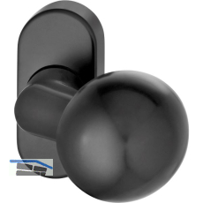 FSB T�rknopf 07 0846 auf Rosette, Gewinde M12, Aluminium schwarz matt