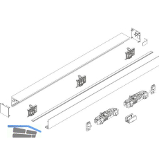 DORMA-GLAS Muto 80 Beschlagset Glas Wandmontage L=2880 mm silber