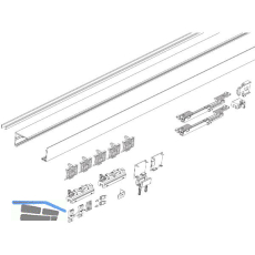 DORMA-GLAS Muto 60 2.0 Beschlagset Glas Deckenmontage L=1900 mm schwarz matt