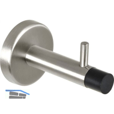 Wandt�rpuffer mit Haken, L�nge 82 mm, Edelstahl matt