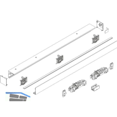 DORMA-GLAS Muto 80 Beschlagset Glas Deckenmontage L=2180 mm schwarz matt