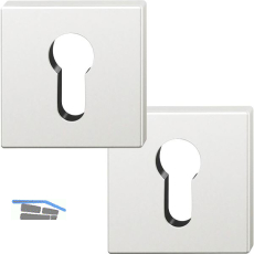 FSB Zylinderrosette quadratisch 12 1704 00010 ASL, Aluminium silber eloxiert