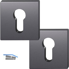 FSB Zylinderrosette quadratisch 12 1704 00010 ASL, Aluminium schwarz matt