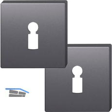 FSB Buntbartrosette quadratisch 12 1704 00002 ASL, Aluminium schwarz matt