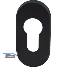 Zylinderrosette PZ oval, Edelstahl schwarz