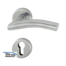 HOPPE Dr�ckergarnitur ANTWERPEN - auf Rosette PZ, 37 - 42, Edelstahl matt