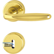 HOPPE Dr�ckergarnitur ROISSY - auf Rosette BB, Messing poliert lackiert