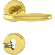 HOPPE Dr�ckergarnitur ROISSY - auf Rosette PZ, Messing poliert lackiert