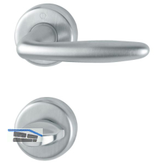 HOPPE Dr�ckergarnitur ROISSY - auf Rosette WC, Messing satiniert/verchromt matt