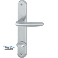 HOPPE Dr�ckergarnitur ROISSY - auf Schild WC 90, Rechts, Messing verchromt matt