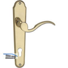 MARCHESI Dr�ckergarnitur L�FFELFORM/POSTHORN - auf Schild PZ 88, Messing poliert