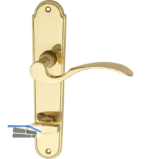 MARCHESI Dr�ckergarnitur L�FFELFORM/POSTHORN - auf Schild WC 90, Messing poliert