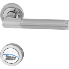 MARCHESI Dr�ckergarnitur SPLIT - auf Rosette BB, verchromt/Edelstahl matt