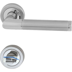 MARCHESI Dr�ckergarnitur SPLIT - auf Rosette WC, verchromt/Edelstahl matt