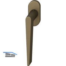 FSB Fenstergriff 34 1005 ovale Rosette, Aluminium mittelbronzefarbig