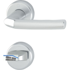 Dr�ckergarnitur BIRMINGHAM - auf Rosette WC, 37 - 42 - rot/wei�, silber eloxiert