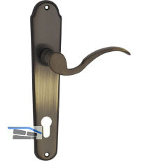 MARCHESI Dr�ckergarnitur L�FFELFORM/POSTHORN - auf Schild PZ 88, patiniert