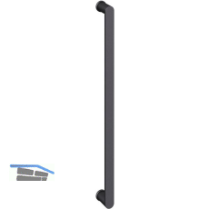 FSB T�rgriff 66 6550 halbrund, L�nge 635 mm, Aluminium schwarz matt
