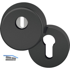 FSB Sicherheits-Zylinderrosette rund mit Kernziehschutz,Aluminium schwarz
