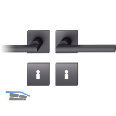 FSB Dr�ckergarnitur 12 1035 ASL auf Rosette eckig BB, schwarz matt