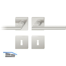 FSB Dr�ckergarnitur 12 1035 ASL auf Rosette eckig BB, Edelstahl matt