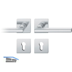 FSB Dr�ckergarnitur 12 1035 ASL auf Rosette eckig PZ, silber eloxiert