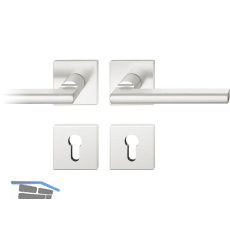 FSB Dr�ckergarnitur 12 1035 ASL auf Rosette eckig PZ, Edelstahl matt