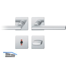 FSB Dr�ckergarnitur 12 1035 ASL auf Rosette eckig WC, silber eloxiert