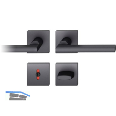 FSB Dr�ckergarnitur 12 1035 ASL auf Rosette eckig WC, schwarz matt