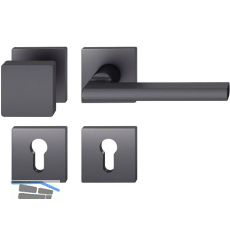 FSB Wechselgarnitur 12 1035 ASL auf Rosette eckig PZ, Knopf fest, schwarz matt