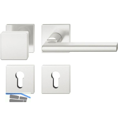 FSB Wechselgarnitur 12 1035 ASL auf Rosette eckig PZ, Knopf fest, Edelstahl matt