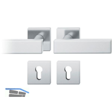 FSB Dr�ckergarnitur 12 1003 ASL auf Rosette eckig PZ, Edelstahl matt