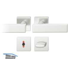 FSB Dr�ckergarnitur 12 1003 ASL auf Rosette eckig WC DIN, silber eloxiert