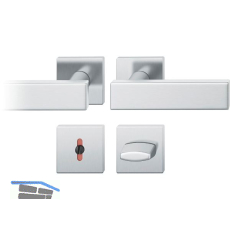 FSB Dr�ckergarnitur 12 1003 ASL auf Rosette eckig WC DIN, Edelstahl matt