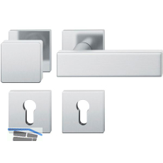 FSB Wechselgarnitur 12 1003 ASL auf Rosette eckig PZ, Knopf fest, Edelstahl matt