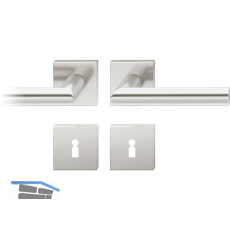 FSB Dr�ckergarnitur 12 1076 ASL auf Rosette eckig BB, silber eloxiert