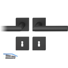 FSB Dr�ckergarnitur 12 1076 ASL auf Rosette eckig BB, schwarz matt