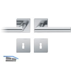 FSB Dr�ckergarnitur 12 1076 ASL auf Rosette eckig BB, Edelstahl matt