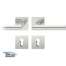 FSB Dr�ckergarnitur 12 1076 ASL auf Rosette eckig PZ, silber eloxiert