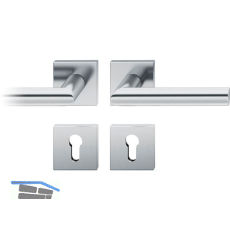 FSB Dr�ckergarnitur 12 1076 ASL auf Rosette eckig PZ, Edelstahl matt