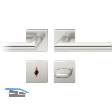 FSB Dr�ckergarnitur 12 1076 ASL auf Rosette eckig WC, silber eloxiert