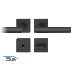 FSB Dr�ckergarnitur 12 1076 ASL auf Rosette eckig WC, schwarz matt