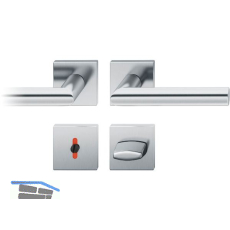 FSB Dr�ckergarnitur 12 1076 ASL auf Rosette eckig WC DIN, Edelstahl matt