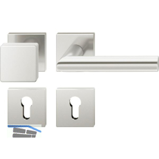 FSB Wechselgarnitur 12 1076 ASL auf Rosette eckig PZ, Knopf fest,silber eloxiert