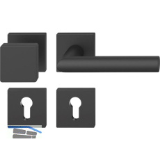 FSB Wechselgarnitur 12 1076 ASL auf Rosette eckig PZ, Knopf fest, schwarz matt