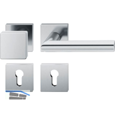 FSB Wechselgarnitur 12 1076 ASL auf Rosette eckig PZ, Knopf fest, Edelstahl matt