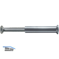 H�lsenschraube f. Bohrung � 5 mm, TS - 45 mm, M 4 x 25, Stahl vernickelt