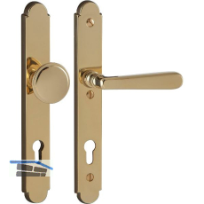 Sicherheits-Wechselgarnitur ALT-WIEN auf Schild PZ92, Messing poliert PVD