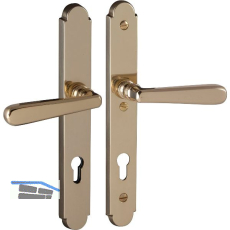 Sicherheits-Dr�ckergarnitur ALT-WIEN auf Schild PZ88, Messing poliert