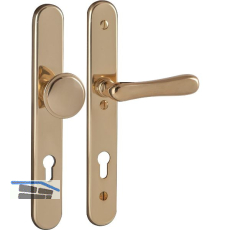 Sicherheits-Wechselgarnitur ELEGANT/22 auf Schild PZ88, Messing poliert